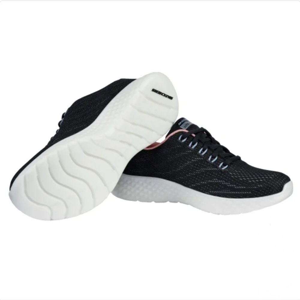 Sketchers Women's Lite Foam Sneaker Memory Foam Lace-up Black Pink NIB Size 7.5 - Picture 4 of 5
